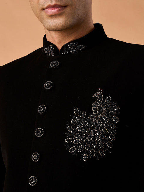 Manyavar Elegant Black Charm Indo Western