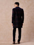 Manyavar Majestic Blue Velvet Royal Indo Western