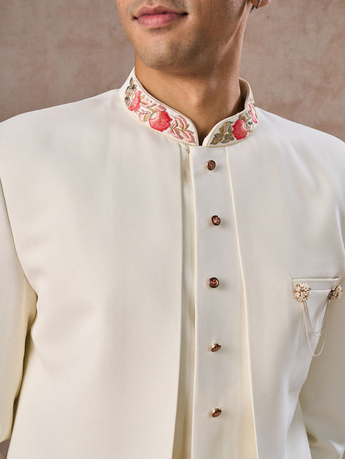 Manyavar Opulent Cream Festivity Indo Western