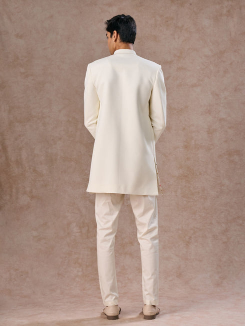 Manyavar Opulent Cream Festivity Indo Western