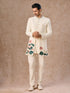 Manyavar Cream Colored Rayon Indo Western Ensemble