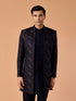 Manyavar Regal Blue Brocade Indo Western Set