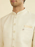 Manyavar Beige Brocade Elegance Indo Western
