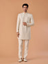 Manyavar Majestic Cream Brocade Indo-Western
