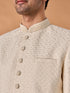 Manyavar Majestic Cream Brocade Indo-Western