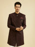 Manyavar Wine Red Achkan Style Indo Western Set