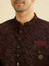Manyavar Wine Red Achkan Style Indo Western Set