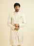Manyavar Light Cream Paisley Indo Western