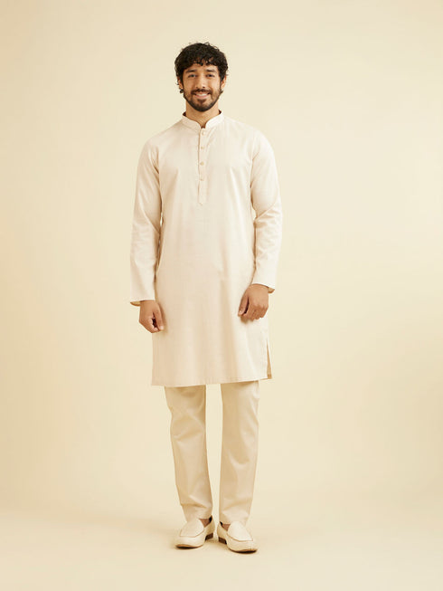 Manyavar Light Cream Paisley Indo Western