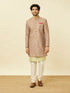 Manyavar Coral Pink Medallion Patterned Indo Western Set