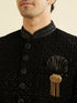 Manyavar Black Sequins Velvet Indo Western