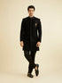 Manyavar Black Sequins Velvet Indo Western