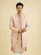 Manyavar Lilac Self Design Jacket Indo Western
