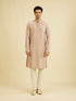 Manyavar Lilac Self Design Jacket Indo Western