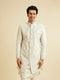 Manyavar Smoke Grey Floral Vine Patterned Indo Western Set