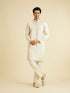 Manyavar Smoke Grey Floral Vine Patterned Indo Western Set