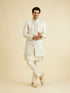 Manyavar Smoke Grey Floral Vine Patterned Indo Western Set
