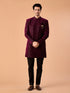 Manyavar Regal Wine Velvet Indo Western