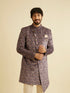 Manyavar Bright Lilac Bel Buti Embroidered Indo Western Set