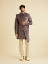 Manyavar Bright Lilac Bel Buti Embroidered Indo Western Set