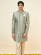 Manyavar Sage Green Floral Jaal Patterned Indo Western Set