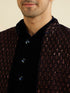 Manyavar Mahogany Brown Sequinned Indo Western Set