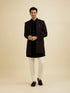Manyavar Mahogany Brown Sequinned Indo Western Set