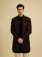 Manyavar Royal Brown Velvet Essence Indo Western
