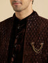 Manyavar Royal Brown Velvet Essence Indo Western