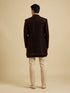 Manyavar Royal Brown Velvet Essence Indo Western