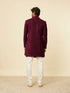 Manyavar Deep Wine Sequined Indo Western Set