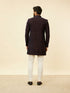 Manyavar Deep Blue and Brown Imperial Patterned Indo Western Set