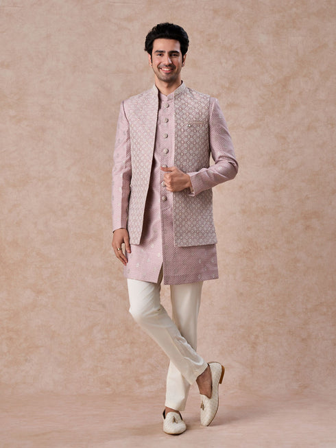 Manyavar Elegant Dusty Pink Indo Western