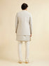 Manyavar Light Grey Floral Patterned Indo Western Jacket