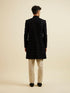 Manyavar Regal Dark Blue Velvet Indo Western Jacket