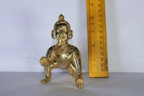 Brass Laddu Gopal Statue Murti Idol 659g