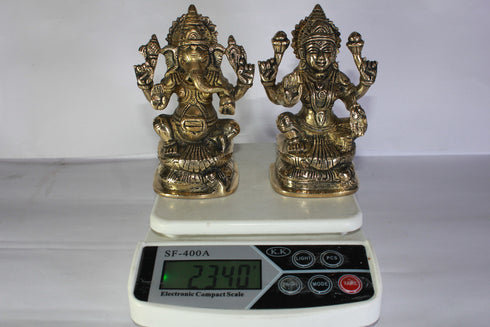 Brass Laxmi Ganesh God Idol Statue 2340g
