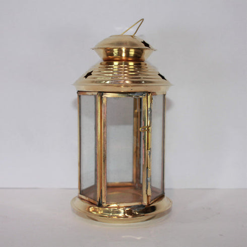 Brass Akhand Glass Jyoti Diya Stand 462g