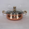 Steel Copper Kadai With Glass Cover 502g (Pack of 4)