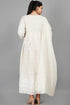 Miravan Womens Floral Embroidered Thread Work Cream Chikankari Anarkali Kurta With Cotton Dupatta