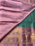 Prakruthi Swarnam Mint Green With French Pink Soft Silk Fancy Design Silver Zari Sleeve Work Handloom Soft Silk Saree