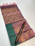 Prakruthi Swarnam Mint Green With French Pink Soft Silk Fancy Design Silver Zari Sleeve Work Handloom Soft Silk Saree