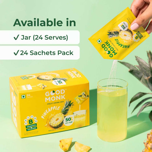 Good Monk Instant Fruit Drink Mix Natural Pineapple Powder