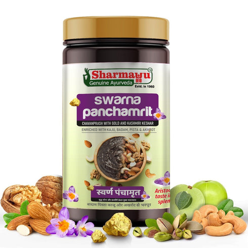 Sharmayu Ayurveda Swarna Panchamrit Chyavanprash With Gold And Kashmiri Keshar 1 Kg