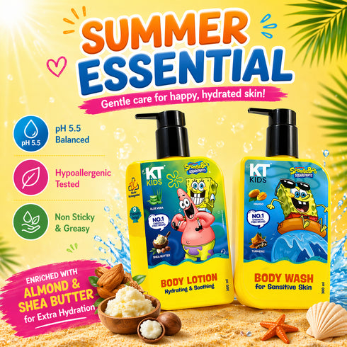 Kt Kids Gentle Body Care Combo Soft Body Wash Moisturizing Kids Lotion