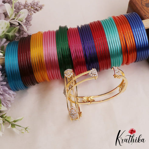 Kruthika Beautiful Openable CZ Frame Bangle With 12 in 1