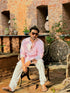 Kzari Pink Chanderi Kurta with Exquisite Embroidery