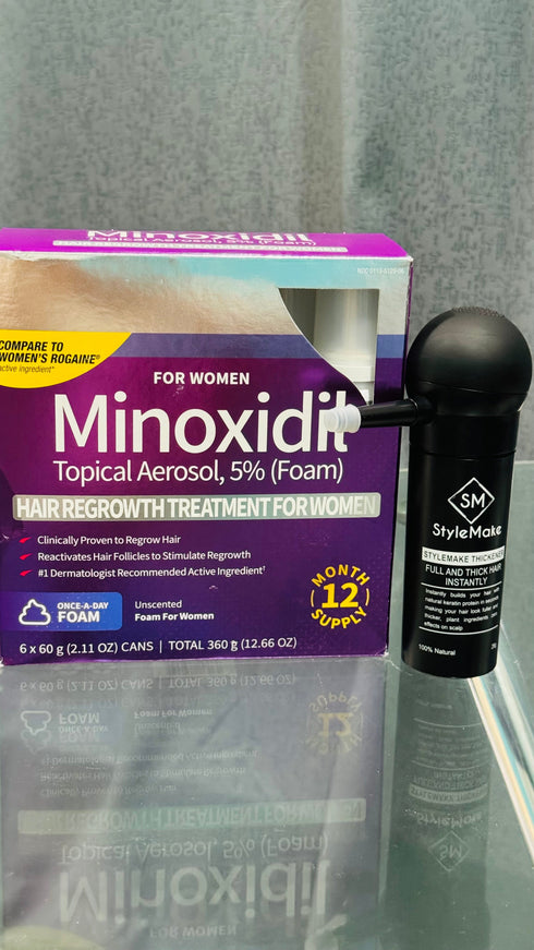 Style Make Kirkland 2 Month Supply Minoxidil 5 Hair Regrowth For Women Once a Day Foam