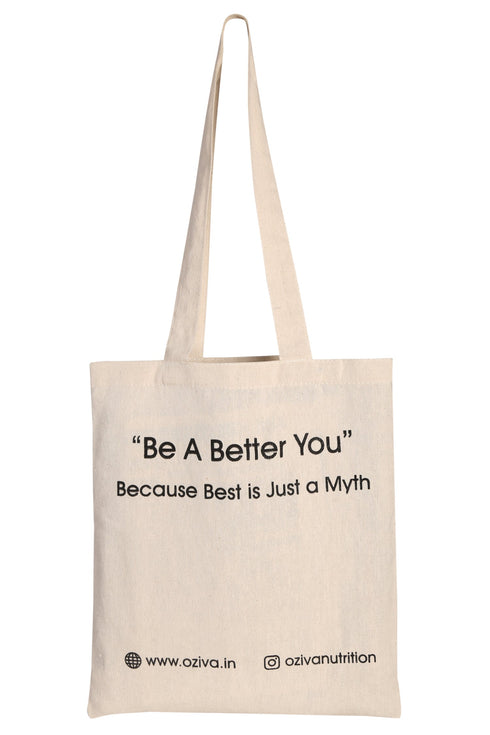 OZiva Ecofriendly Canvas Tote Bag (Beige)