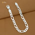 Vintage design solid 925sterling silver Figaro link chain bracelet excellent gifting unisex jewelry sbr791